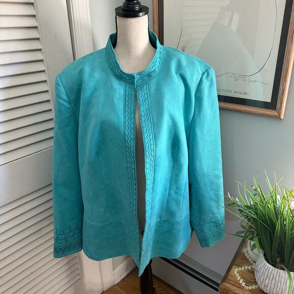 dressbarn Jackets & Blazers - DRESSBARN Womans Jacket Faux Suede Open Front Casual Office Travel | 22/24W